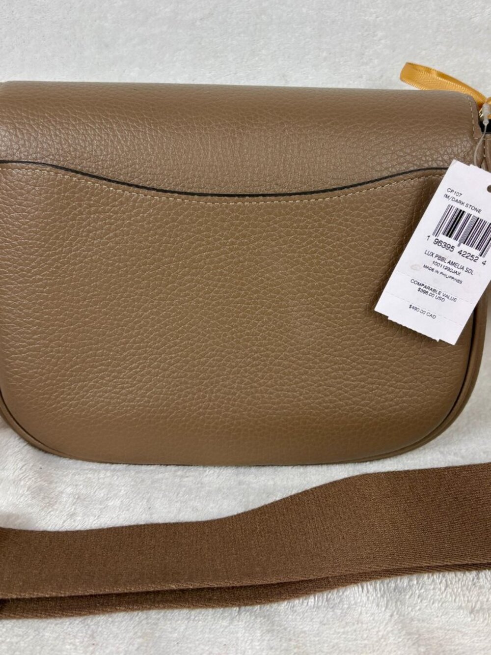 Coach NWT Amelia Pebble Leather Saddle Bag in Dark Stone - Picture 5 of 16